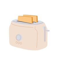 Illustration of a toaster and toasts. vector