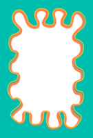 Wavy scallop border. Rectangle fun psychedelic hand drawn frame. Doodle cute design for text photo and picture. Groovy child template. Y2K decorative blank. png