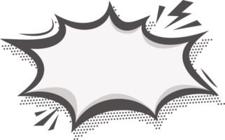 Manga speech abstract bubble. Comic text frame with pop art halftone dotted effect. Balloon chat shape for dialog. Cloud for shock shout and scream action messages. Irregular cartoon decoration png
