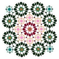 Arabesque pattern vignette in oriental style eastern colorful stained-glass Design for Eid vector