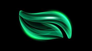 Abstract Emerald Flow, Dynamic Nature of The Green Glowing Shape, Green Wave of Light, Illustration vector