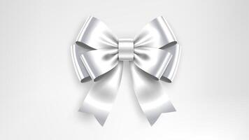 Realistic Mockup White Ribbon Bow, Easy Color Change Guarantee, Illustration vector
