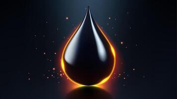 High Quality Crude Oil Drop Isolated on Dark, Shiny Droplet, Different From Similar , Illustration vector