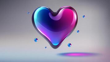 Glossy 3D Heart with Gradient Effect, Illustration vector