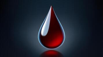 High Quality Blood Drop Isolated on Dark Background, Shiny Droplet, Different From Similar Illustration vector