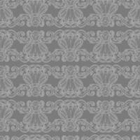Hand drawing ornate baroque seamless pattern. Engraved damask texture, vintage background illustration. Wallpaper repetitive design elements monochrome color. For fabric, packaging and invitation vector