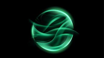Abstract Emerald Flow, Dynamic Nature of The Glowing Shape, Green Wave of Light, Illustration vector
