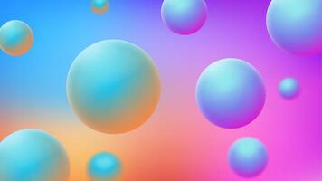 Abstract Background Design with 3D Gradient Balls, Blur Effect Behind, Illustration vector