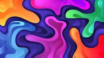 Abstract Gradient Geometric Background with Liquid Shapes, Illustration vector