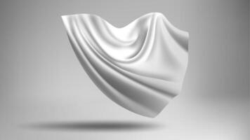 Realistic Mockup Floating White Fabric with Shadows That Emphasize Its Folds and Movement, Easy Color Change Guarantee, Illustration vector