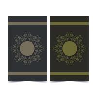 flat border circle pattern card design. vector