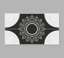 flat border circle pattern card design template vector