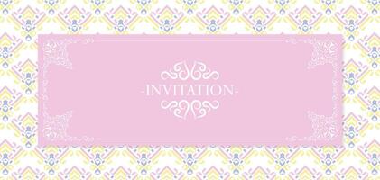 pink invitation background style ornamental pattern vector