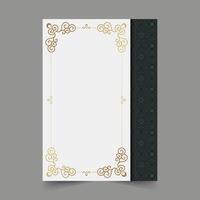 cover of gold pattern motif in gold color vector