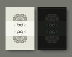 set of art mandala cover in retro color texture vector