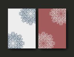 set of mandala texture cover in retro color vector