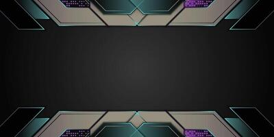 Future tech background with neon stripes. vector