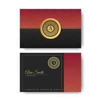 dark business card template with Ornament design vector