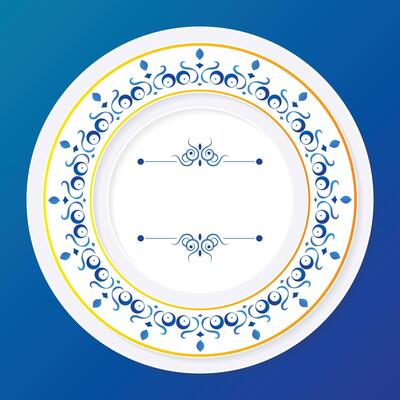 Colorful vintage calligraphy circle ornament border line