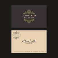 Luxury retro business card template with Ornament design vector