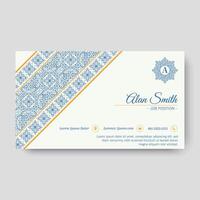 colorful pattern motif business card design vector