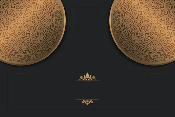 dark gold color mandala arabic background concept