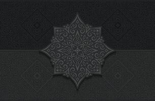 dark mandala pattern background design vector