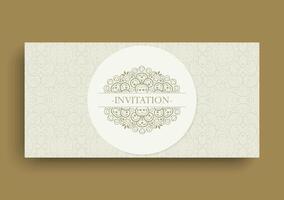 Invitation card design vintage pattern style vector