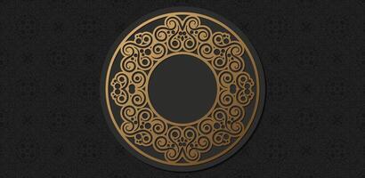 gold border pattern background vector
