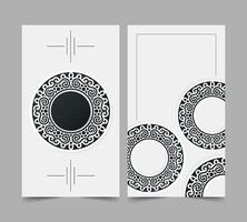flat border circle pattern card vector