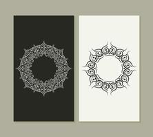 flat vintage border circle pattern card design vector