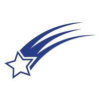 A shooting star with a curved tail, appearing in motion, using clean and smooth line work. vector