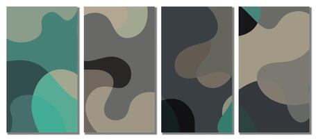 Abstract wavy set. Design with winter color. vector