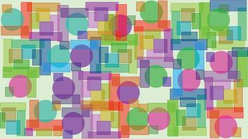 abstract squares and circles in different colors vector