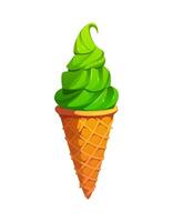 St Patrick day ice cream cone with green swirls vector