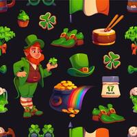 St patrick characters seamless pattern background vector