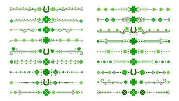 St Patrick shamrocks clover border frame dividers vector