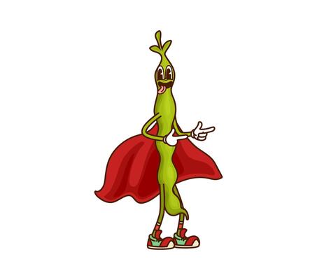 Cartoon groovy soy bean Halloween wizard character