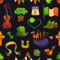 St Patrick day Irish characters pattern background vector