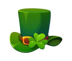 Leprechaun hat with shamrock clover St Patrick day vector