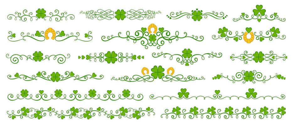 Shamrock clover borders of st Patrick day holiday