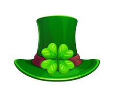 St patricks day hat with clover leaf vector