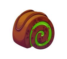 St Patrick day chocolate roll with a green icing vector