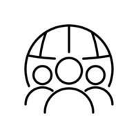 Global networking icon. Business icon line vector