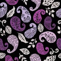 Seamless pattern with paisley doodle elements. vector