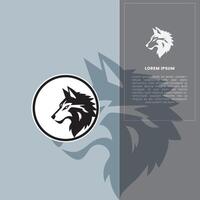 A wolf logo with a circle in the middle vector