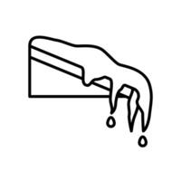Icon of ice or snow melting on a roof in spring vector