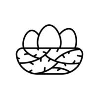Icon of a bird's nest with several eggs vector