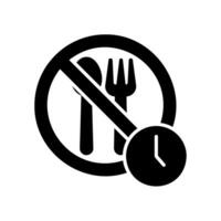 Fasting icon with prohibition on eating and drinking vector