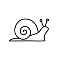 The snail icon is crawling with its shell vector